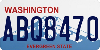 WA license plate ABQ8470