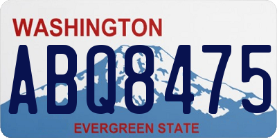 WA license plate ABQ8475