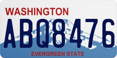 WA license plate ABQ8476