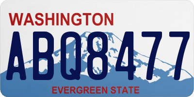 WA license plate ABQ8477