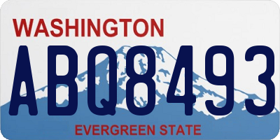 WA license plate ABQ8493