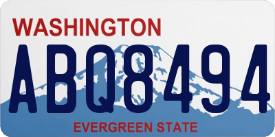 WA license plate ABQ8494