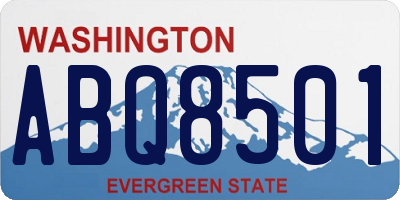 WA license plate ABQ8501