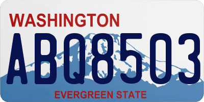 WA license plate ABQ8503