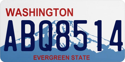 WA license plate ABQ8514