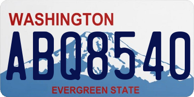 WA license plate ABQ8540