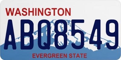 WA license plate ABQ8549