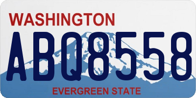 WA license plate ABQ8558