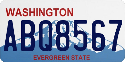 WA license plate ABQ8567