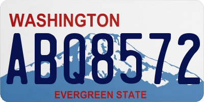 WA license plate ABQ8572
