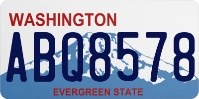 WA license plate ABQ8578