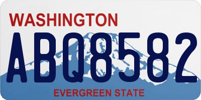 WA license plate ABQ8582