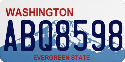 WA license plate ABQ8598