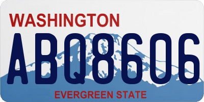 WA license plate ABQ8606