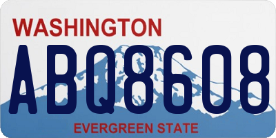 WA license plate ABQ8608