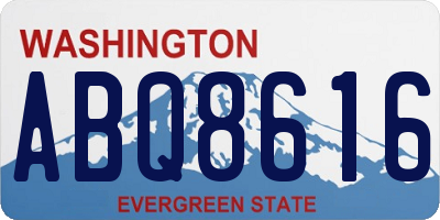 WA license plate ABQ8616