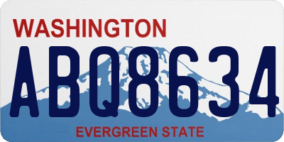 WA license plate ABQ8634