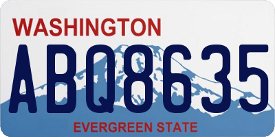 WA license plate ABQ8635
