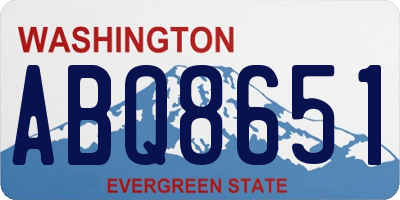 WA license plate ABQ8651