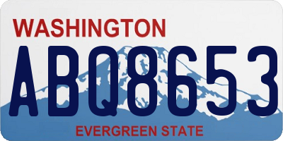 WA license plate ABQ8653