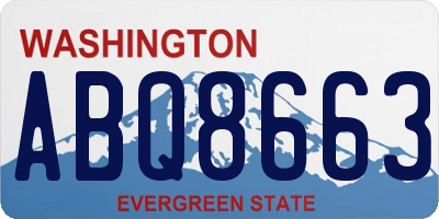 WA license plate ABQ8663