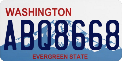 WA license plate ABQ8668