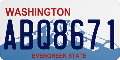 WA license plate ABQ8671