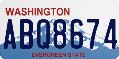 WA license plate ABQ8674