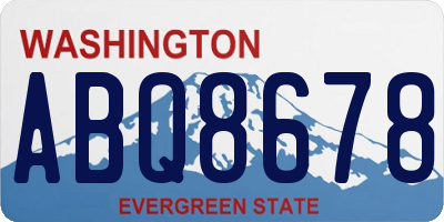WA license plate ABQ8678