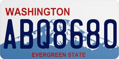 WA license plate ABQ8680