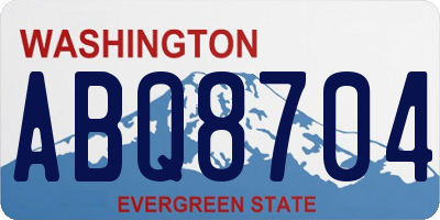 WA license plate ABQ8704