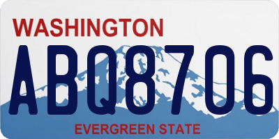 WA license plate ABQ8706