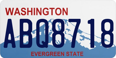 WA license plate ABQ8718