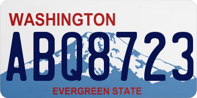 WA license plate ABQ8723