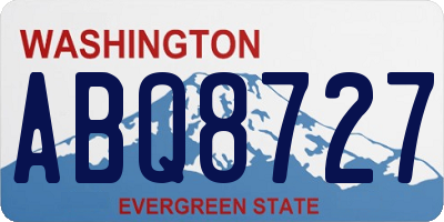 WA license plate ABQ8727