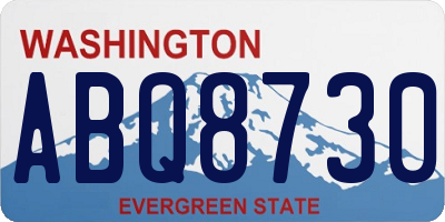 WA license plate ABQ8730