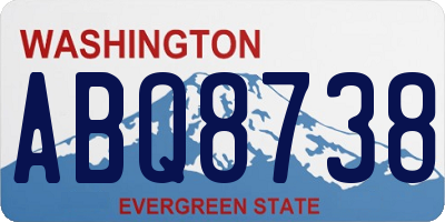 WA license plate ABQ8738