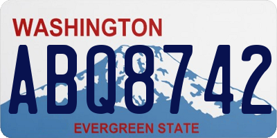 WA license plate ABQ8742