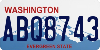 WA license plate ABQ8743