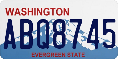 WA license plate ABQ8745