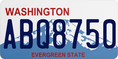 WA license plate ABQ8750