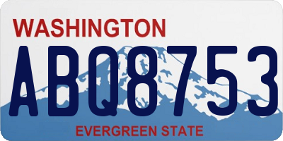 WA license plate ABQ8753