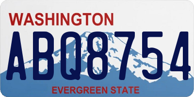 WA license plate ABQ8754