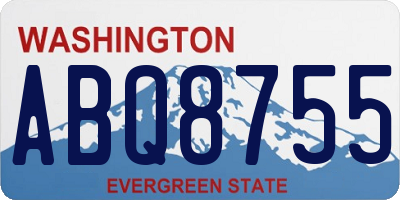 WA license plate ABQ8755