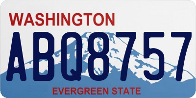 WA license plate ABQ8757