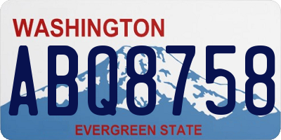 WA license plate ABQ8758