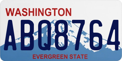 WA license plate ABQ8764