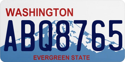 WA license plate ABQ8765
