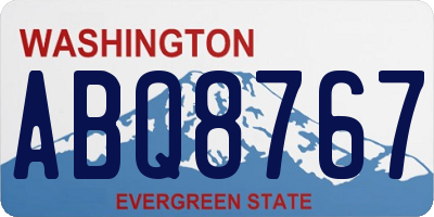 WA license plate ABQ8767
