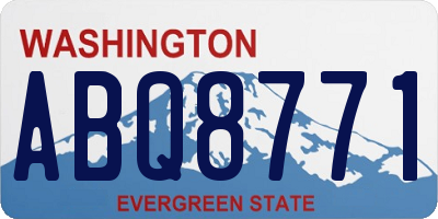 WA license plate ABQ8771